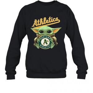 Baby Yoda Hug Oakland Athletics Baseball T-Shirt